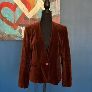 Vintage Emporium Capwell Brown Velvet Blazer